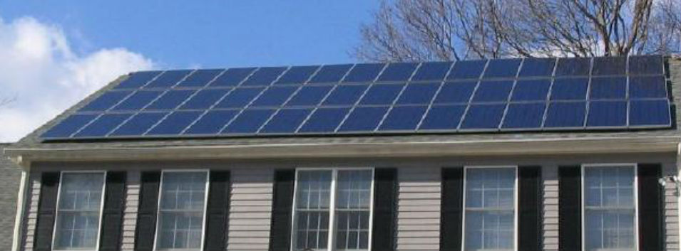Solar panels on house roof